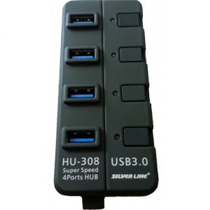 מפצל USB מהיר ל-4 כניסות SilverLine HU308